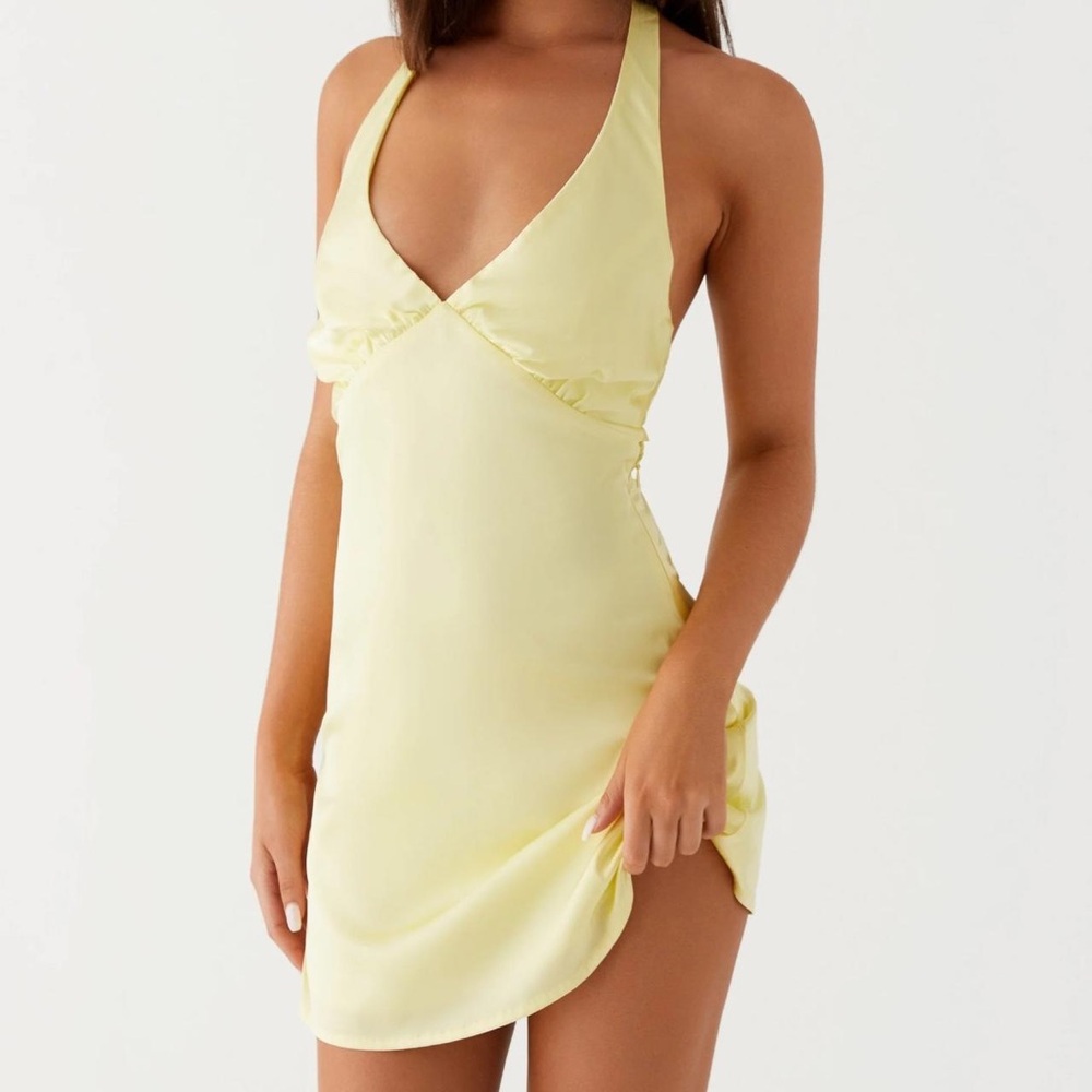 Yellow Halter Mini Dress